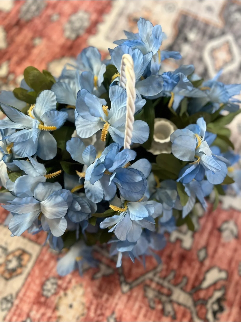Blue Artificial Flower Basket - Unbranded